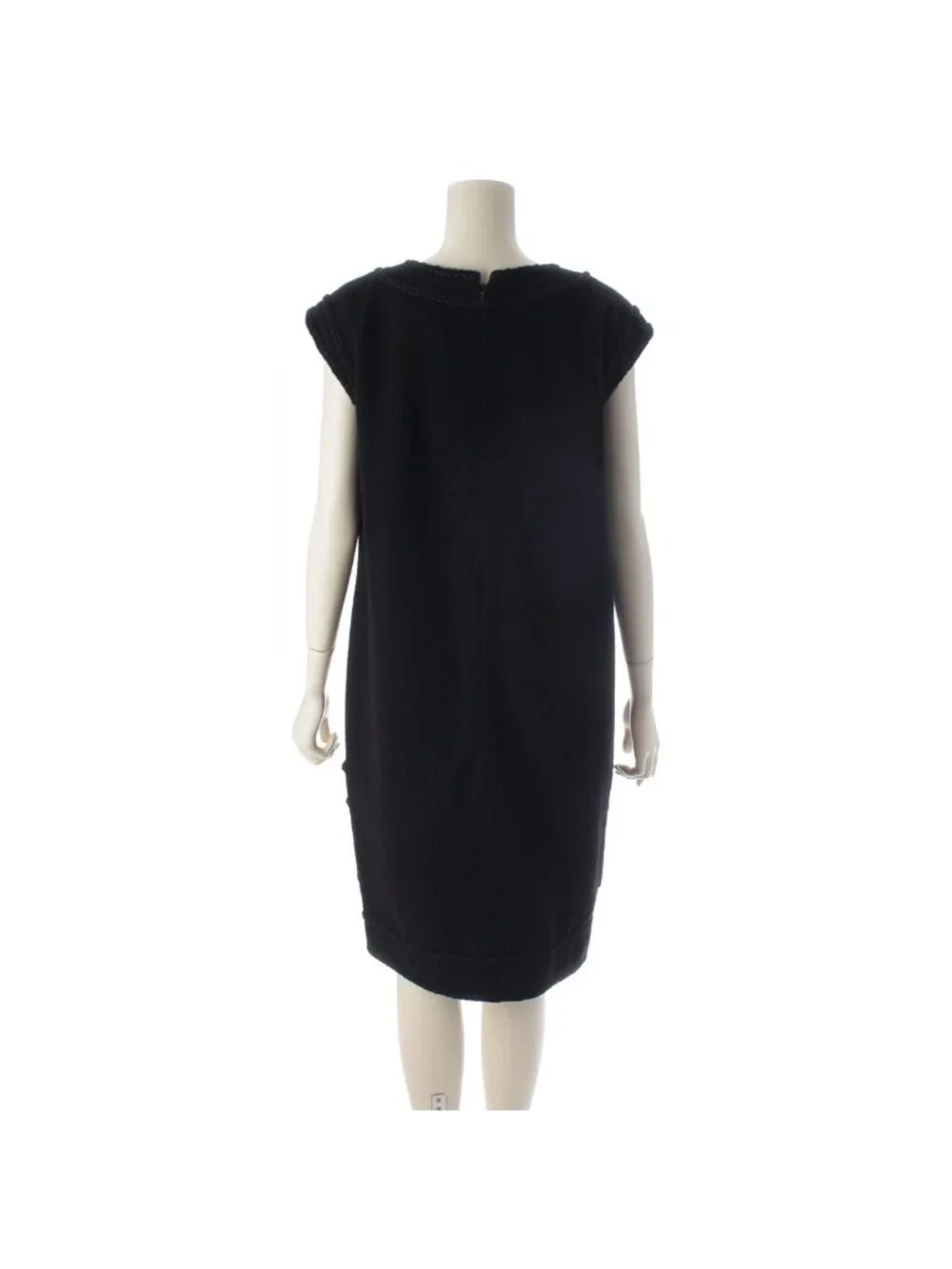 Chanel 08c Wool Tweed Sleeveless Dress Black 40